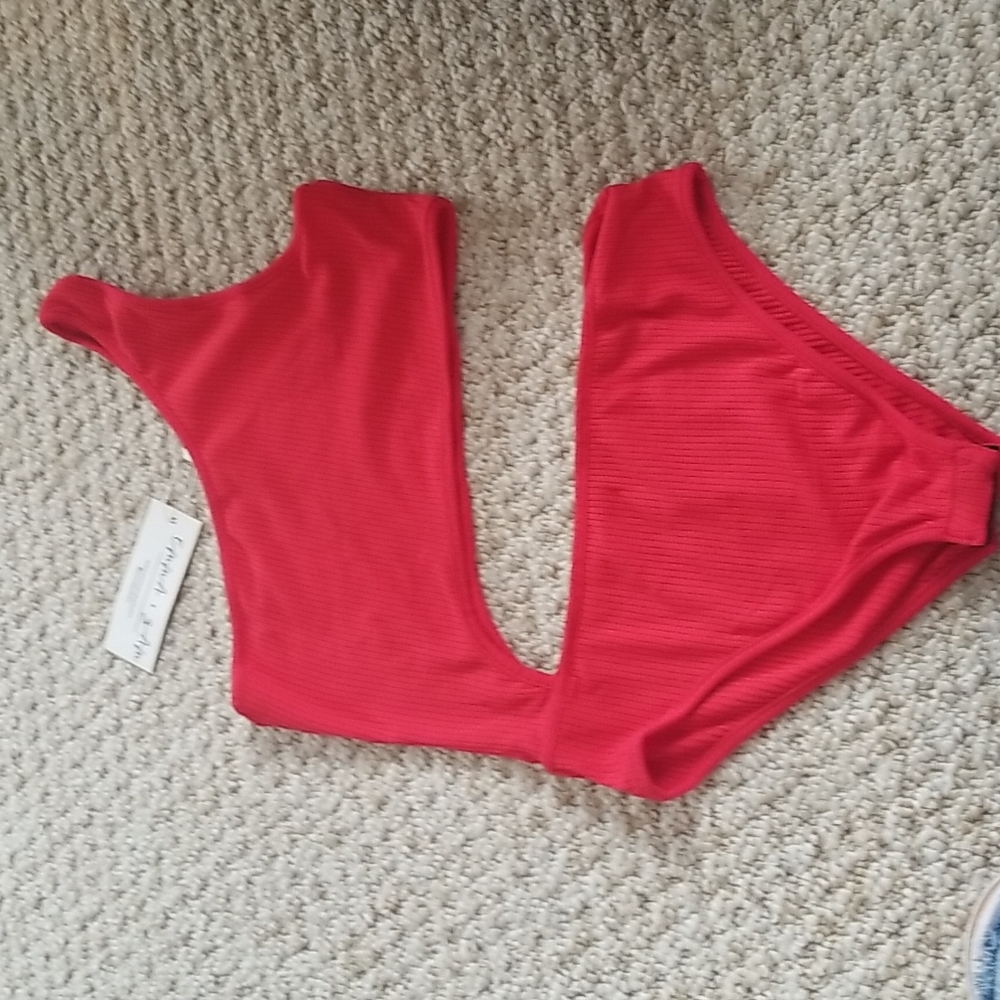 Emma and Sam red bodysuit